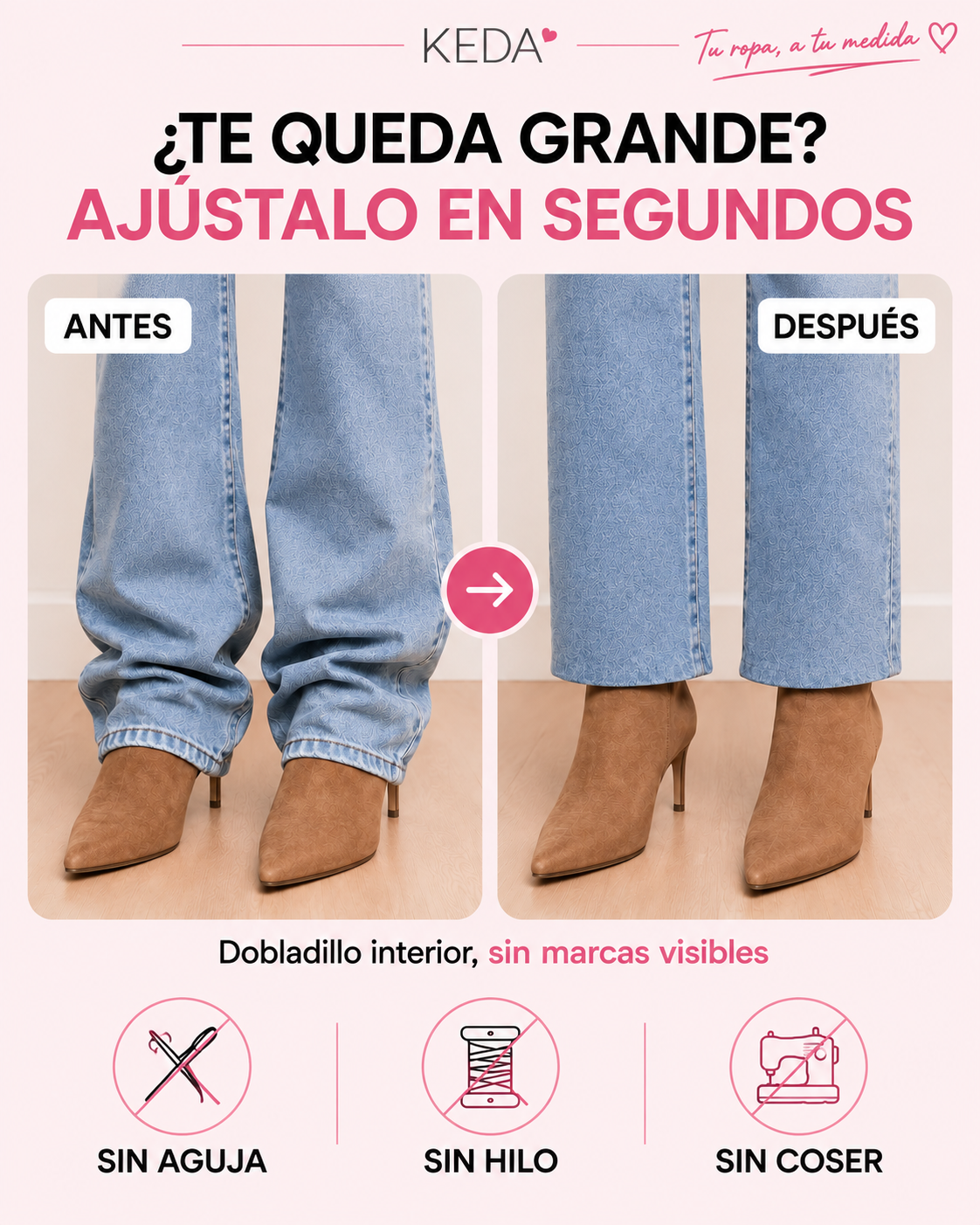 KEDA™ — Ajusta tu ropa en segundos