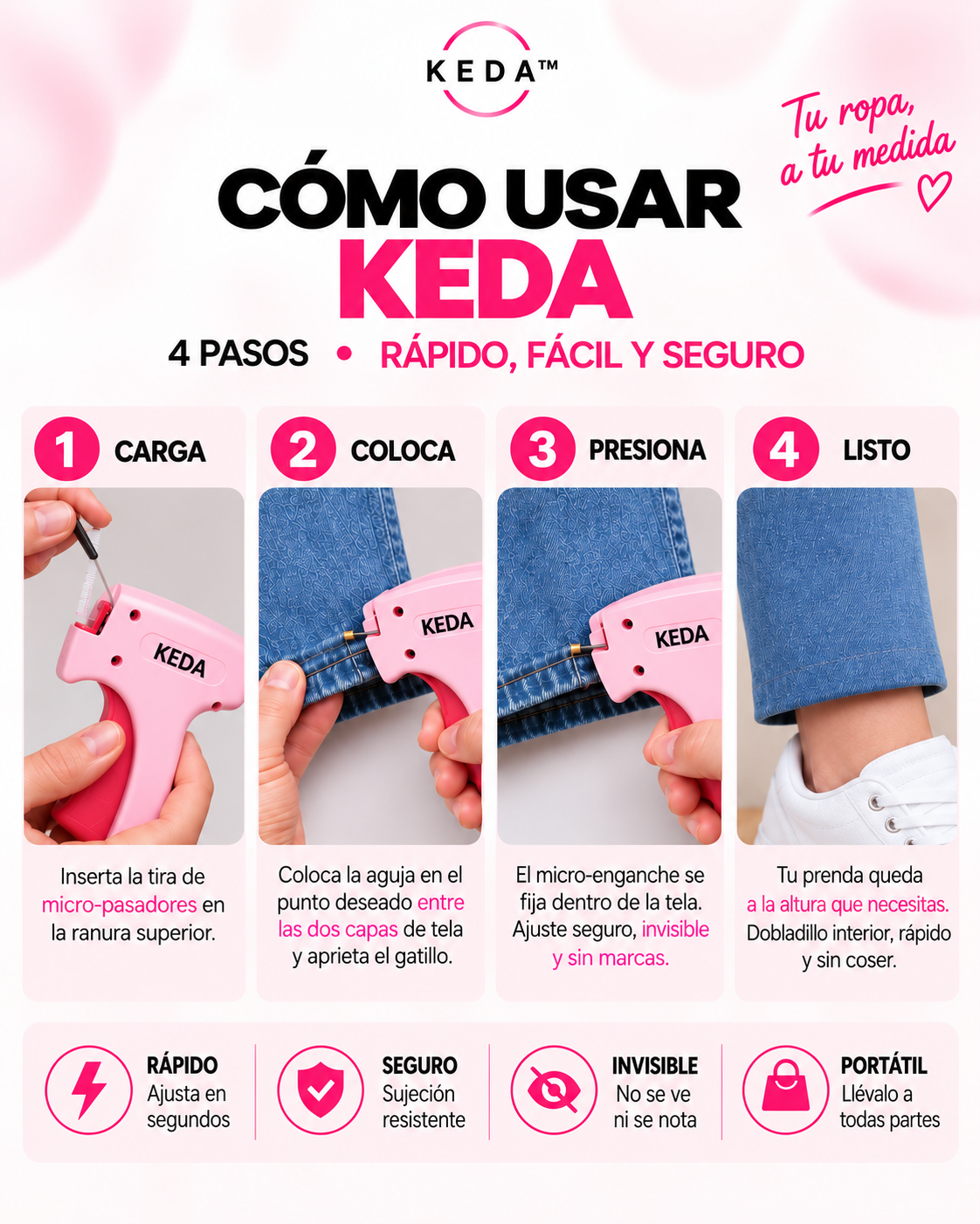 KEDA™ — Ajusta tu ropa en segundos